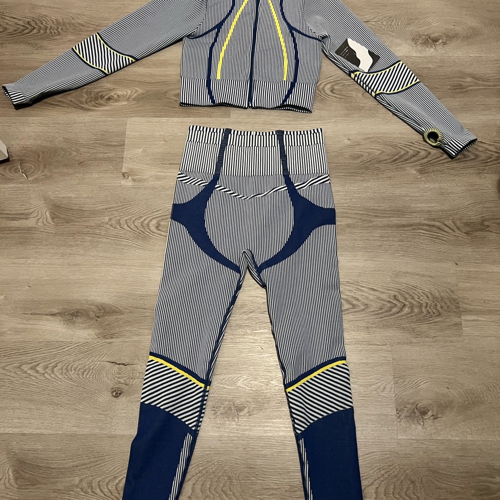 Love Poem Striped Blue and Yellow Activewear Set